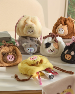 [Pre-Order] BT21 - BABY MORE FLUFFY FACE DOLL STRING POUCH