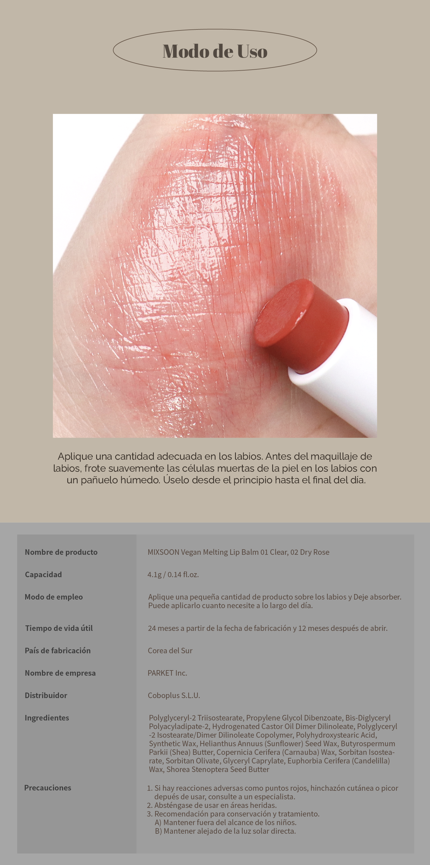 mixsoon Vegan Melting Lip Balm