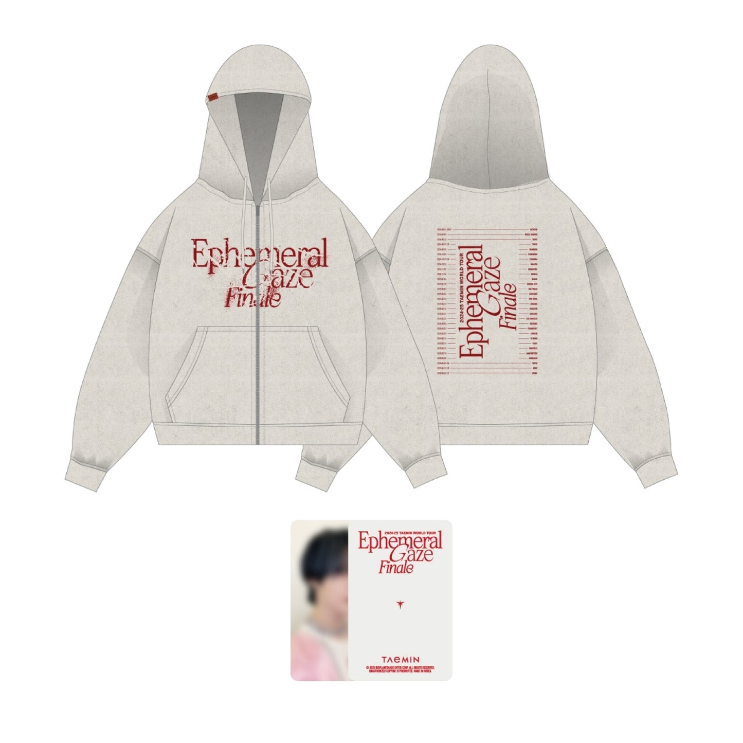 [Pre-Order] TAEMIN - EPHIMERAL GAZE WORLD TOUR FINALE OFFICIAL MD HOODIE ZIP-UP (TOUR ROUTING VER)