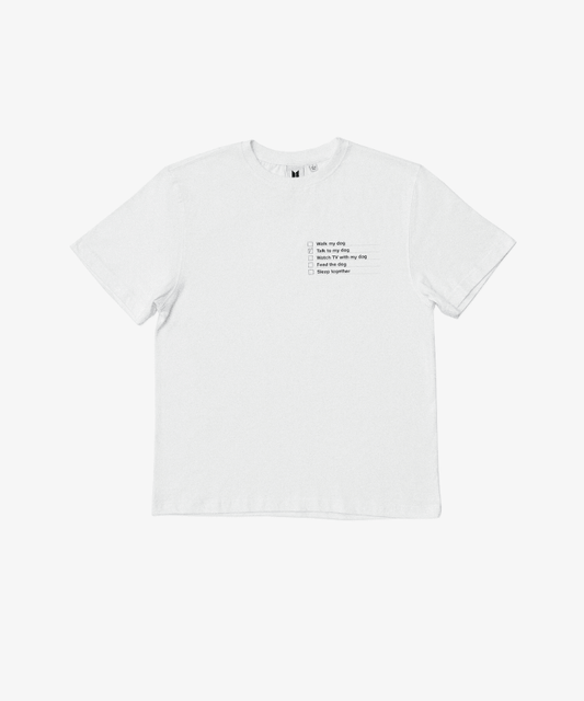[Pre-Order] BTS V - LAYOVER 1ST SOLO ALBUM OFFICIAL MD - S/S T-shirt (Checklist) (White)