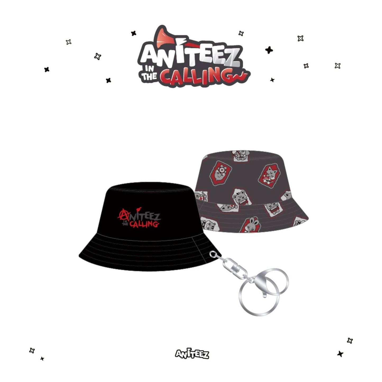 [Pre-Order] ATEEZ - ANITEEZ IN THE CALLING POP UP OFFICIAL MD BUCKET HAT KEYCHAIN