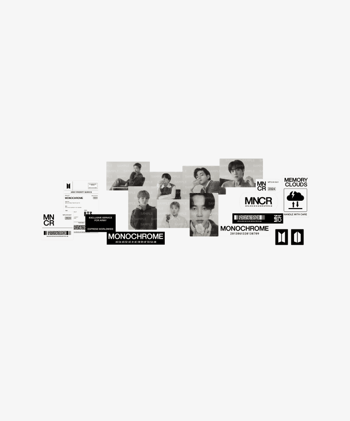 BTS - POP UP : MONOCHROME OFFICIAL MD STICKER SET