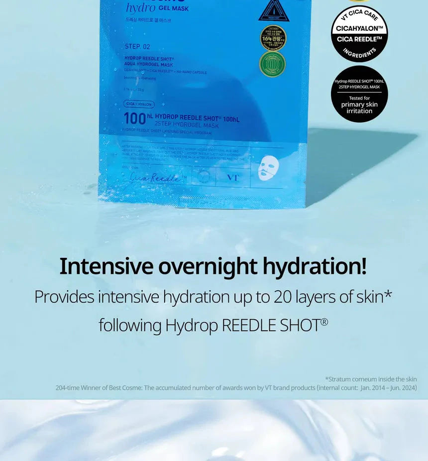 VT COSMETICS HYDROP REEDLE SHOT 100hL 2 STEP MASK