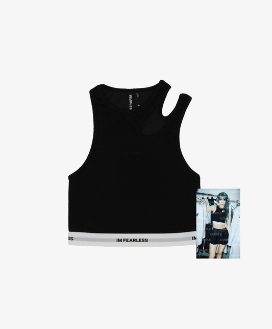 [Pre-Order] LE SSERAFIM IM FEARLESS - Cut-Out Neck Bra Top (Black)