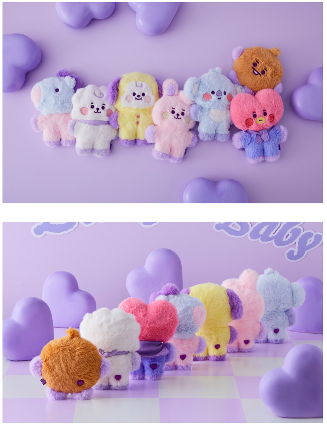 BT21 BABY FLAT FUR PURPLE HEART EDITION [STANDING DOLL]