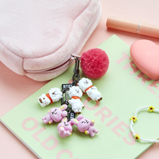 BT21 Triple Figure Keyring