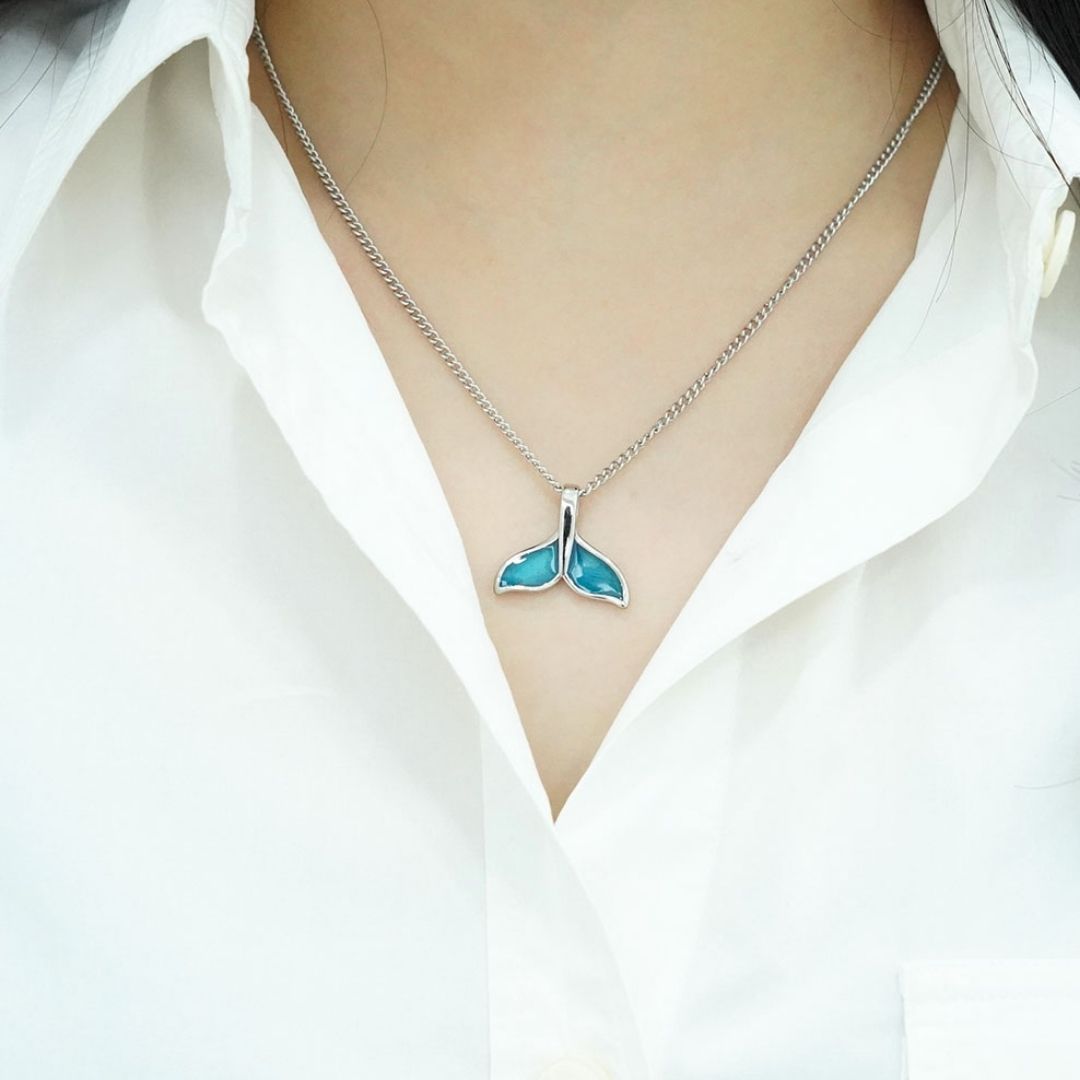 Kpop Necklace Bangtan Boys Long Chain Choker Necklace Men Women Dolphin  Tail Jewelry Collier Korean Design Accessory